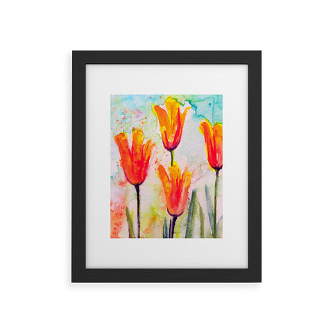 Ginette Fine Art Tulips Bells Of Spring Framed Art Print