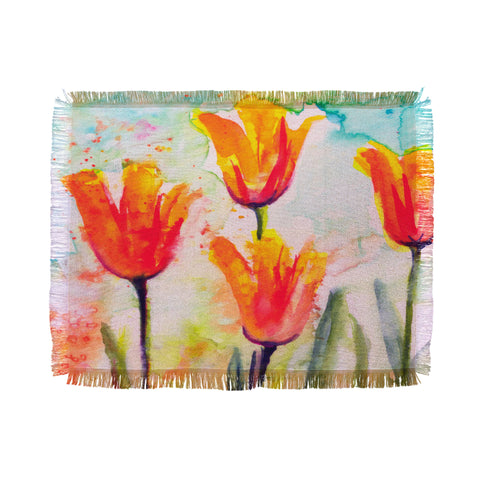 Ginette Fine Art Tulips Bells Of Spring Throw Blanket