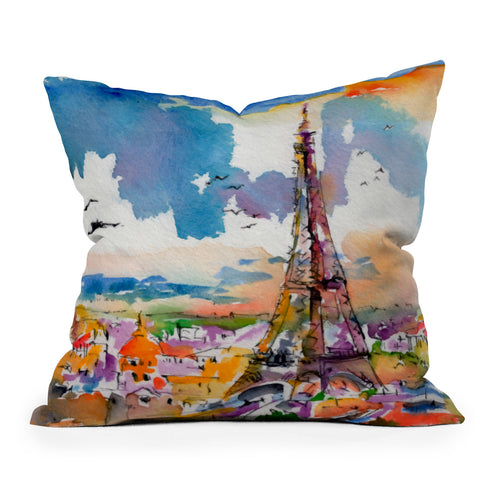 Ginette Fine Art Under Paris Skies Throw Pillow
