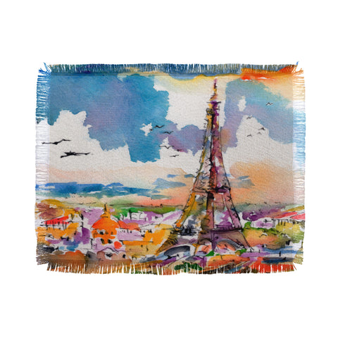 Ginette Fine Art Under Paris Skies Throw Blanket