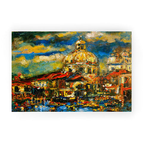 Ginette Fine Art Venice At Night Welcome Mat