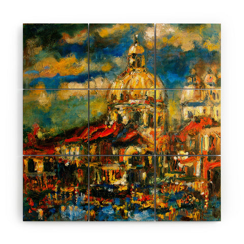 Ginette Fine Art Venice At Night Wood Wall Mural