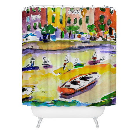 Ginette Fine Art Vernazza Beach Shower Curtain