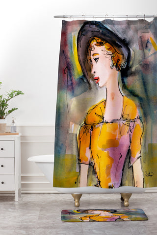 Ginette Fine Art Vintage Chic 1 Shower Curtain And Mat