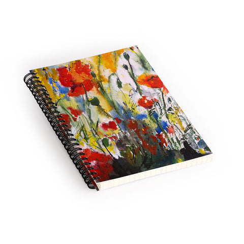 Ginette Fine Art Wildflowers Poppies 1 Spiral Notebook