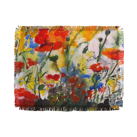 Ginette Fine Art Wildflowers Poppies 1 Throw Blanket
