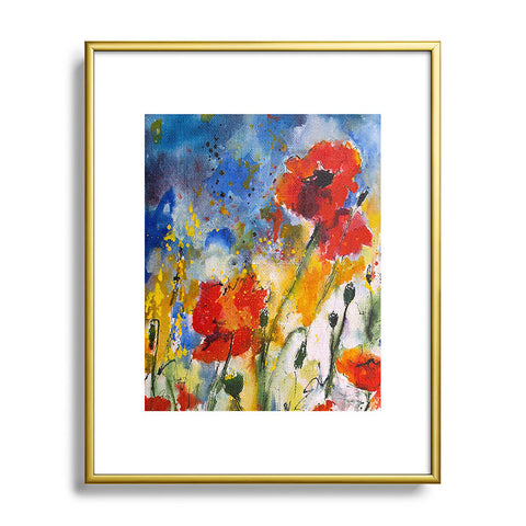 Ginette Fine Art Wildflowers Poppies 2 Metal Framed Art Print