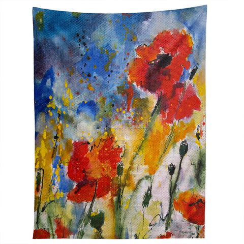 Ginette Fine Art Wildflowers Poppies 2 Tapestry