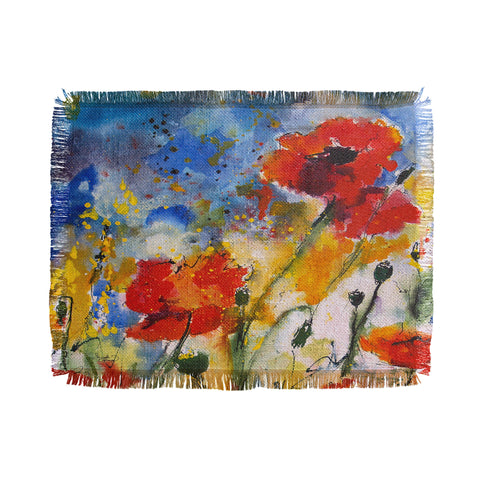 Ginette Fine Art Wildflowers Poppies 2 Throw Blanket