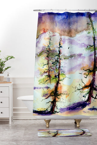 Ginette Fine Art Winter Trees Shower Curtain And Mat