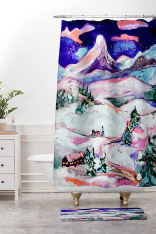 Ginette Fine Art Winter Wonderland Shower Curtain And Mat
