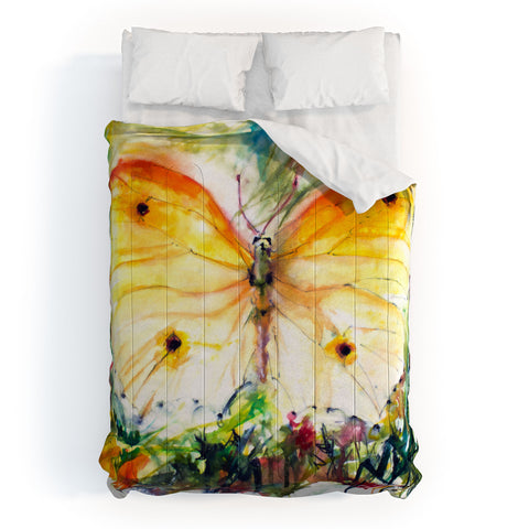Ginette Fine Art Yellow Butterfly Comforter
