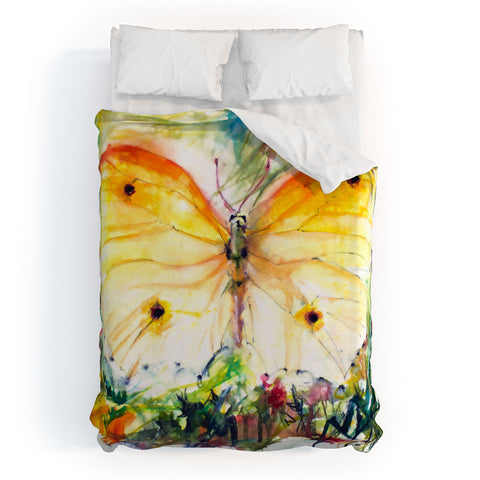 Ginette Fine Art Yellow Butterfly Duvet Cover