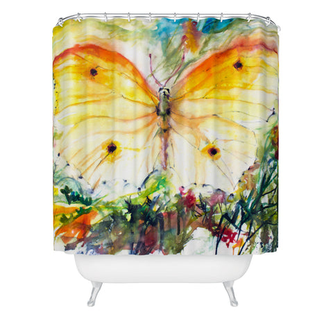 Ginette Fine Art Yellow Butterfly Shower Curtain
