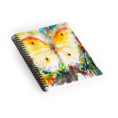 Ginette Fine Art Yellow Butterfly Spiral Notebook
