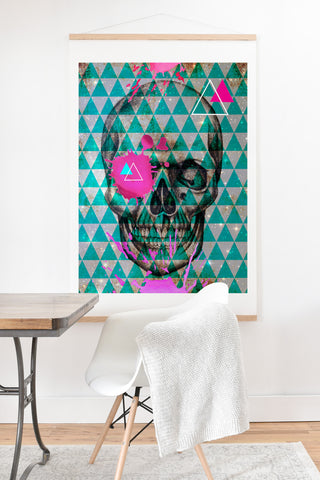 Ginger Pigg Neon Skull Art Print And Hanger