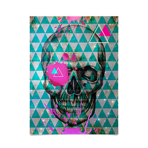Ginger Pigg Neon Skull Poster