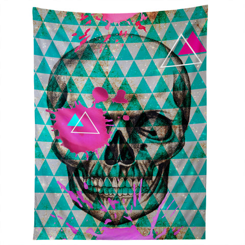 Ginger Pigg Neon Skull Tapestry