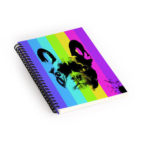 Ginger Pigg Rainbow Frenchie Spiral Notebook