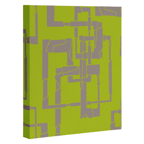 Gneural Broken Pipes Lime Art Canvas