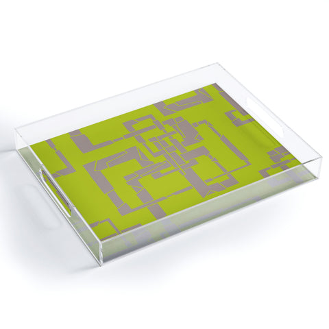 Gneural Broken Pipes Lime Acrylic Tray