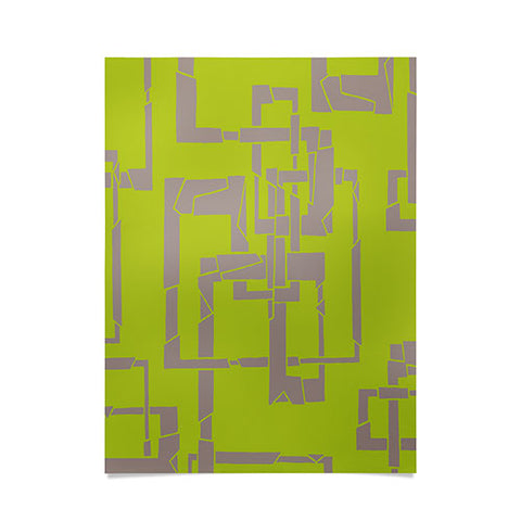 Gneural Broken Pipes Lime Poster