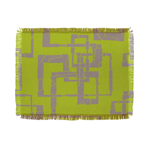 Gneural Broken Pipes Lime Throw Blanket