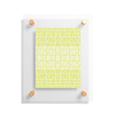 Gneural Shifting Pyramids Lemon Floating Acrylic Print