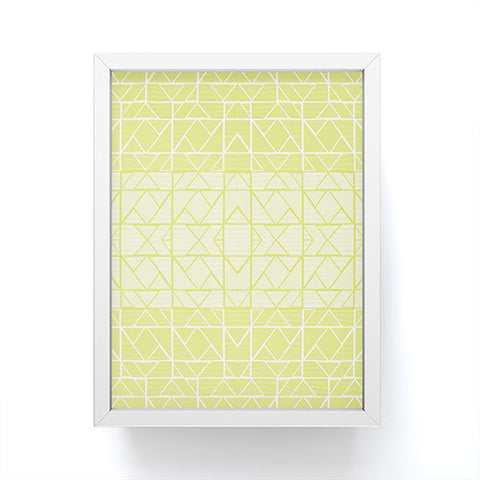 Gneural Shifting Pyramids Lemon Framed Mini Art Print