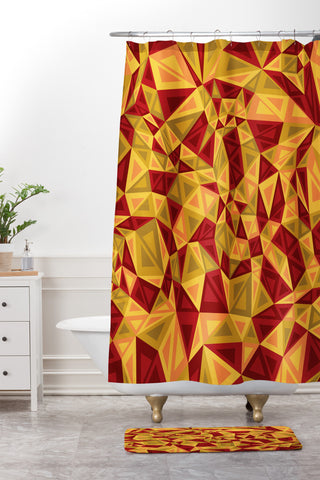 Gneural Triad Illusion Fall Shower Curtain And Mat