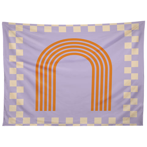 Grace Chess Rainbow Lilac and orange Tapestry