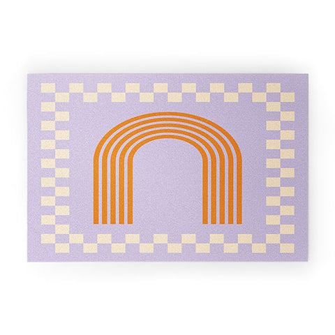 Grace Chess Rainbow Lilac and orange Welcome Mat