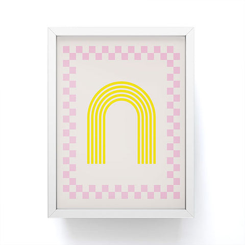 Grace Chess Rainbow rose and yellow Framed Mini Art Print