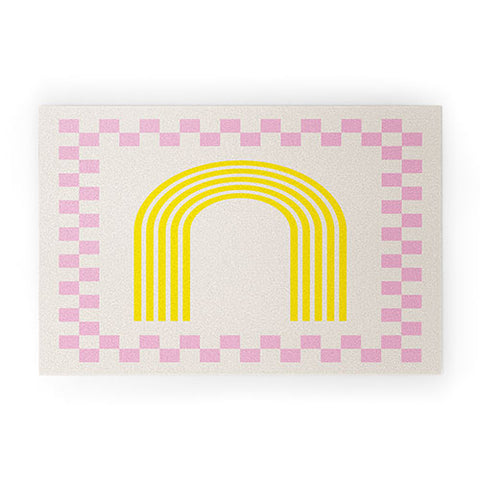 Grace Chess Rainbow rose and yellow Welcome Mat