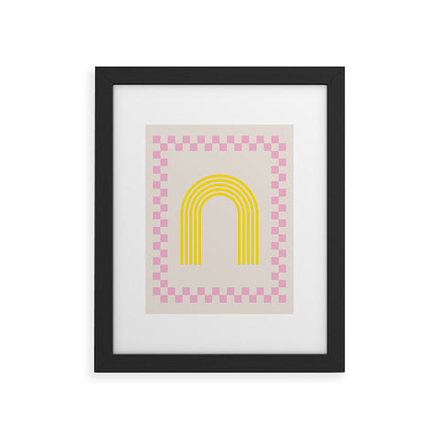 Grace Chess Rainbow rose and yellow Framed Art Print
