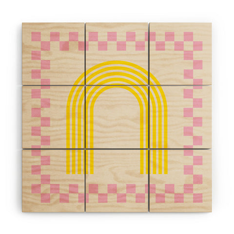 Grace Chess Rainbow rose and yellow Wood Wall Mural