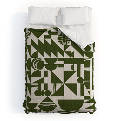 Grace Grace Geo Pattern Green Comforter