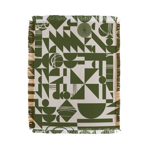Grace Grace Geo Pattern Green Throw Blanket