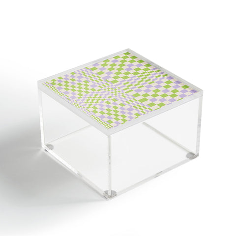 Grace Happy Colorful Checkered Pattern Acrylic Box