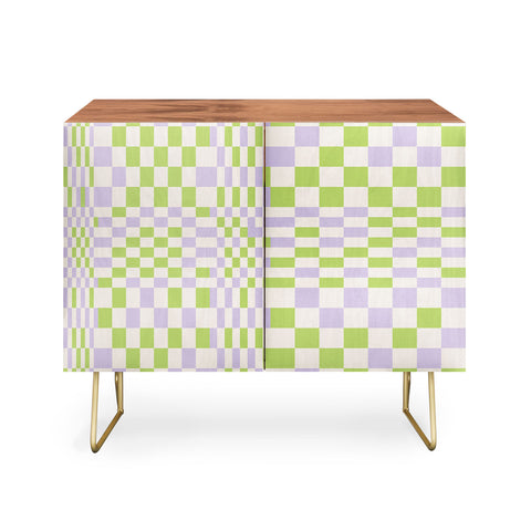 Grace Happy Colorful Checkered Pattern Credenza