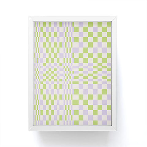 Grace Happy Colorful Checkered Pattern Framed Mini Art Print
