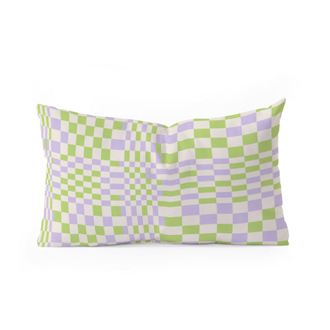 Grace Happy Colorful Checkered Pattern Oblong Throw Pillow