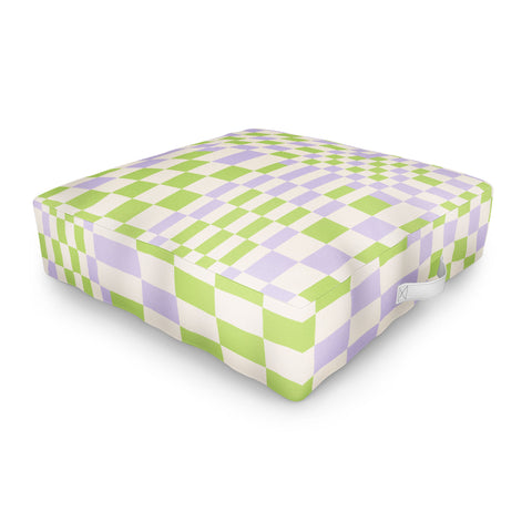 Grace Happy Colorful Checkered Pattern Outdoor Floor Cushion