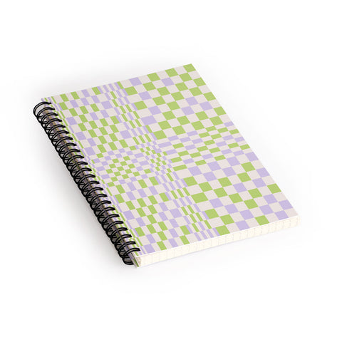 Grace Happy Colorful Checkered Pattern Spiral Notebook