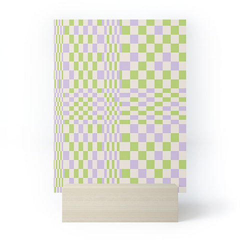 Grace Happy Colorful Checkered Pattern Mini Art Print