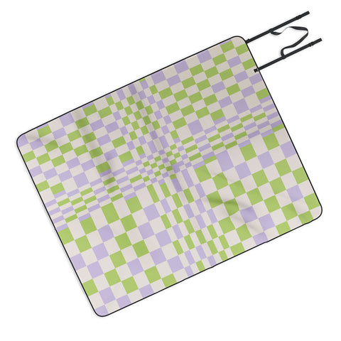 Grace Happy Colorful Checkered Pattern Picnic Blanket
