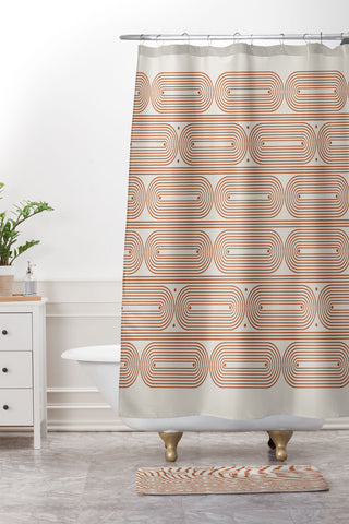 Grace Mid Century Grace Pattern Shower Curtain And Mat