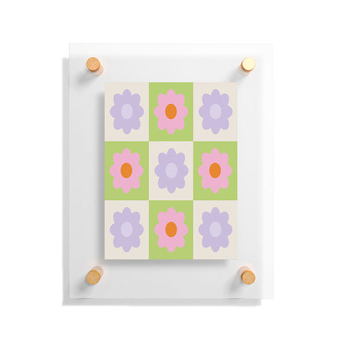 Grace Retro Flower Pattern III Floating Acrylic Print