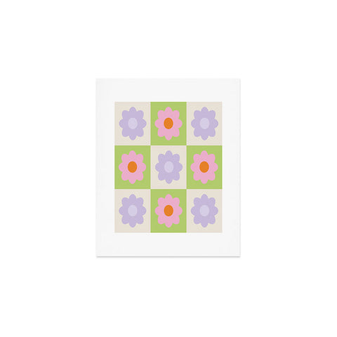 Grace Retro Flower Pattern III Art Print