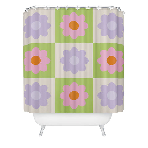 Grace Retro Flower Pattern III Shower Curtain